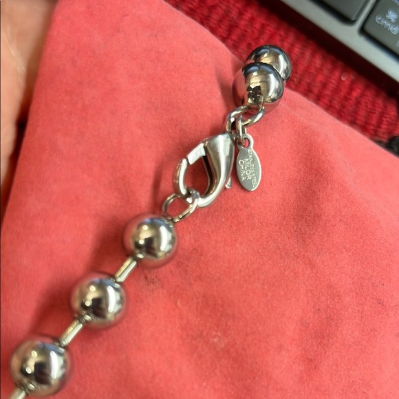 MILOR Stainless Steel Elegant Silver Beaded Necklace 9.5” Long - Picture 4 of 8